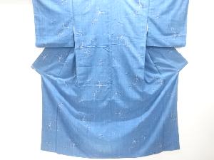 蝶模様織出し手織り紬着物